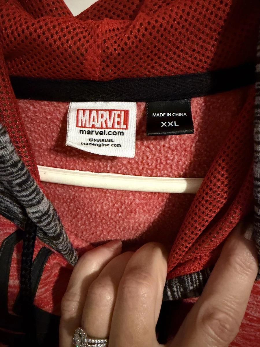 Marvel Spider-Man Rojo y Gris Raglán Jersey Sudadera con Capucha Talla XXL