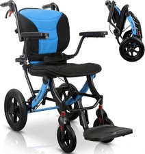 Wheelchairs for Adults Ergonomic Transport Chair Lightweight Foldable with 12-in
