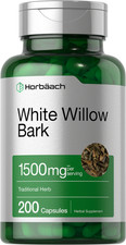 White Willow Bark Capsules 1500mg - 200 Count - Non-GMO by Horbaach