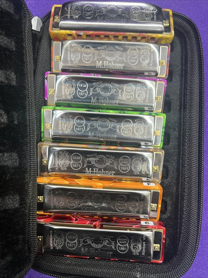 Hohner Special 20 Custom Harmonica 7 Piece Set W/ Blue Moon Combs & Custom Setup - Image 2 of 4