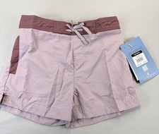 White Sierra Lake Shorts Girl's Medium 10-12 Purple Grape Quick Dry UPF 30