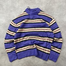 H&M Jumper Womens XS Oversized Chunky Knit Pull Over Sweater, Purple