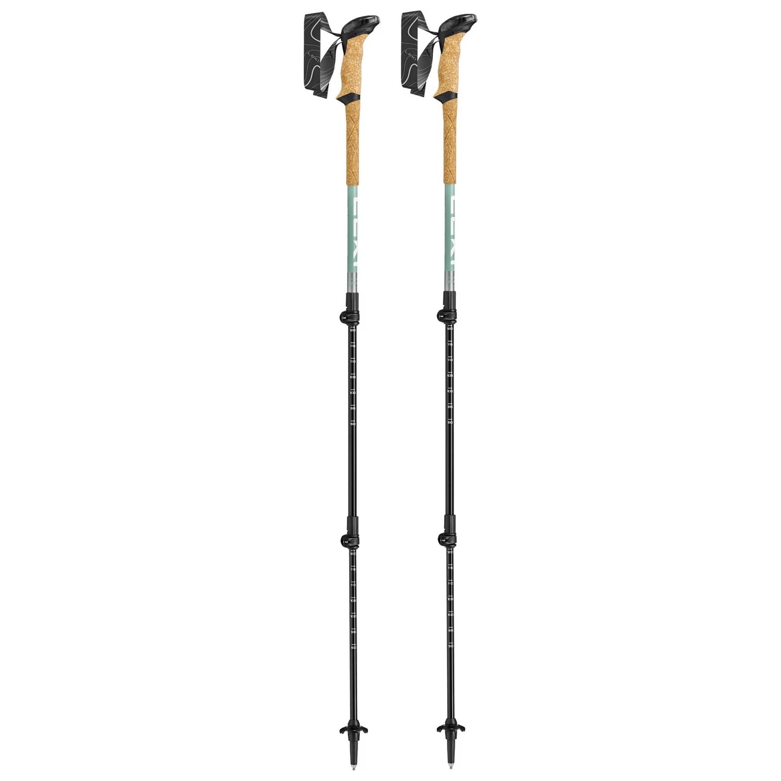 Leki Makalu Lite Compact Walking Poles - Pair: Grey Green/Silver/White