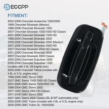Door Handle Fits 1999-2007 Chevrolet GMC Exterior Smooth Black Rear Right RH