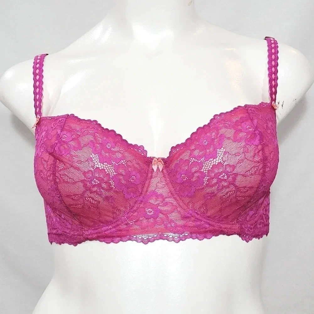 34B Felina 5894 Harlow Sheer Lace Full Bust Demi Underwire Bra NWT