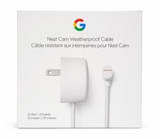 Google Nest Cam Weatherproof Cable 33ft 10m Outdoor Power Cord GQ9R5 Open Box