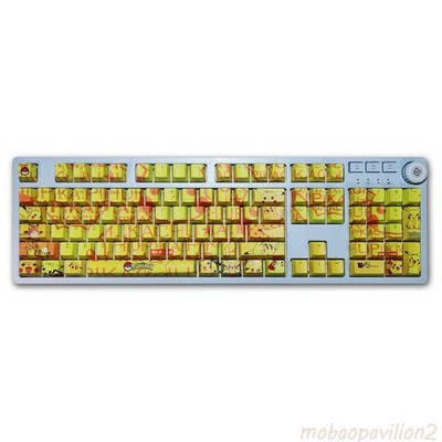 New Anime Pokémon 108 Keys PBT Light Backlit Keycap Set F/Mechanical Keyboard