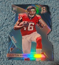 2015 Spectra Justin Hardy Atlanta Falcons Blue Prizm Die-Cut 31/35 #147