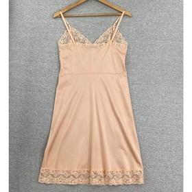 Vintage Sliperfection Chemise Womens 34 B Peach Slip Negligee Lingerie Nightgown