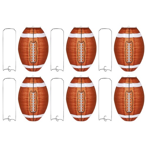 6 Pcs Rugby Paper Lanterns Baby Hanging American Football Decorative - Picture 2 of 12