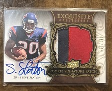 2008 UD Exquisite Collection RPA /199 Steve Slaton Rookie Patch Auto RC