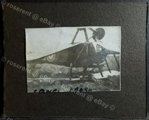 WW1 RFC - a Sopwith Camel - overturned crash #2 - original photo 6.5 by 4cm
