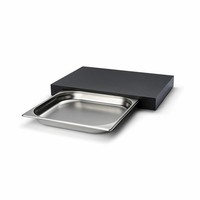 Continenta Schneidebrett Mit Schublade Servierbrett Duracore Schwarz 48 X 32.5Cm