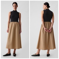 Gap Mockneck Mixed Media Midi Dress