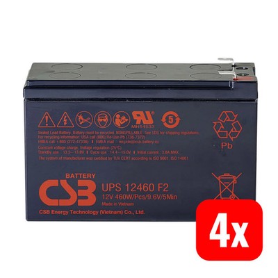 CSB Battery UPS 12460 high-rate UPS12460F2 Akku 12V 9.6Ah Blei-Vlies AGM 4 STÜCK