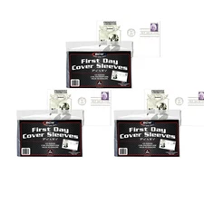 300 BCW First Day Cover Sleeves #6 Envelope Protectors Acid-Free FDC Holder