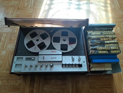 Bandmaschine Philips N4407 + Spulen, Tonband, getestet, RARITÄT & VINTAGE