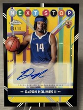 🔥🏀DARON HOLMES II 2024-25 Topps Chrome Next Stop Black Auto SSP RC /10!!!🏀🔥