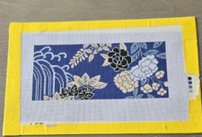 LEE Hand Painted Broad Range Needlepoint Canvas-Floral On Periwinkle