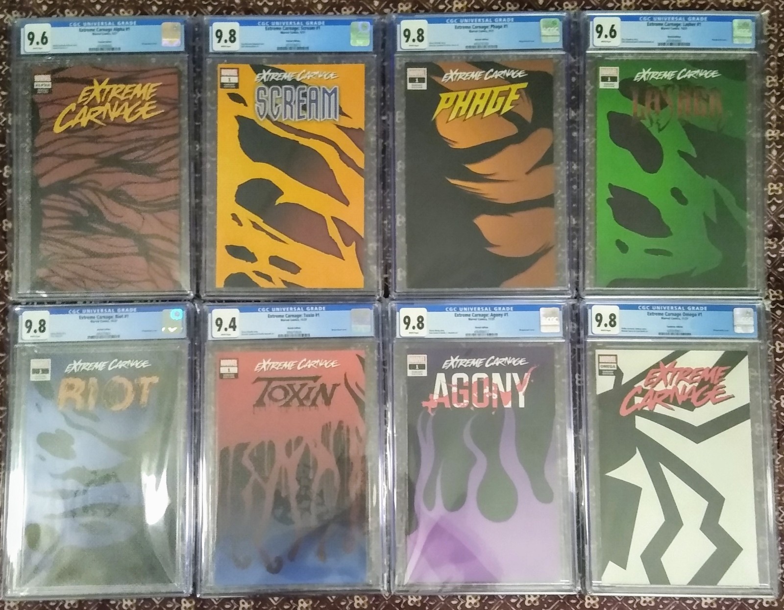 Extreme Carnage Parts 1-8 (2021 Complete Symbiote Wraparound Variant Set) ✨CGC✨