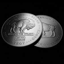 1 OZ LINGOTTO DI TITANIO BUFALO - AMERICAN USA BUFFALO - 1 oncia lingotto di titanio 999 moneta