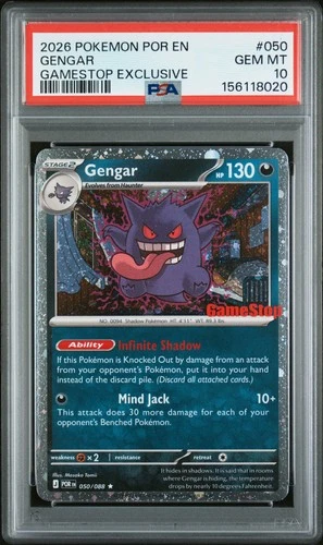 2026 POKEMON POR EN-PERFECT ORDER GAMESTOP EXCLUSIVE #050 GENGAR PSA 10