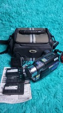 JVC GR-AXM230U Compact VHS Camcorder   Works   Playback Verified   Bag, 3 Batts