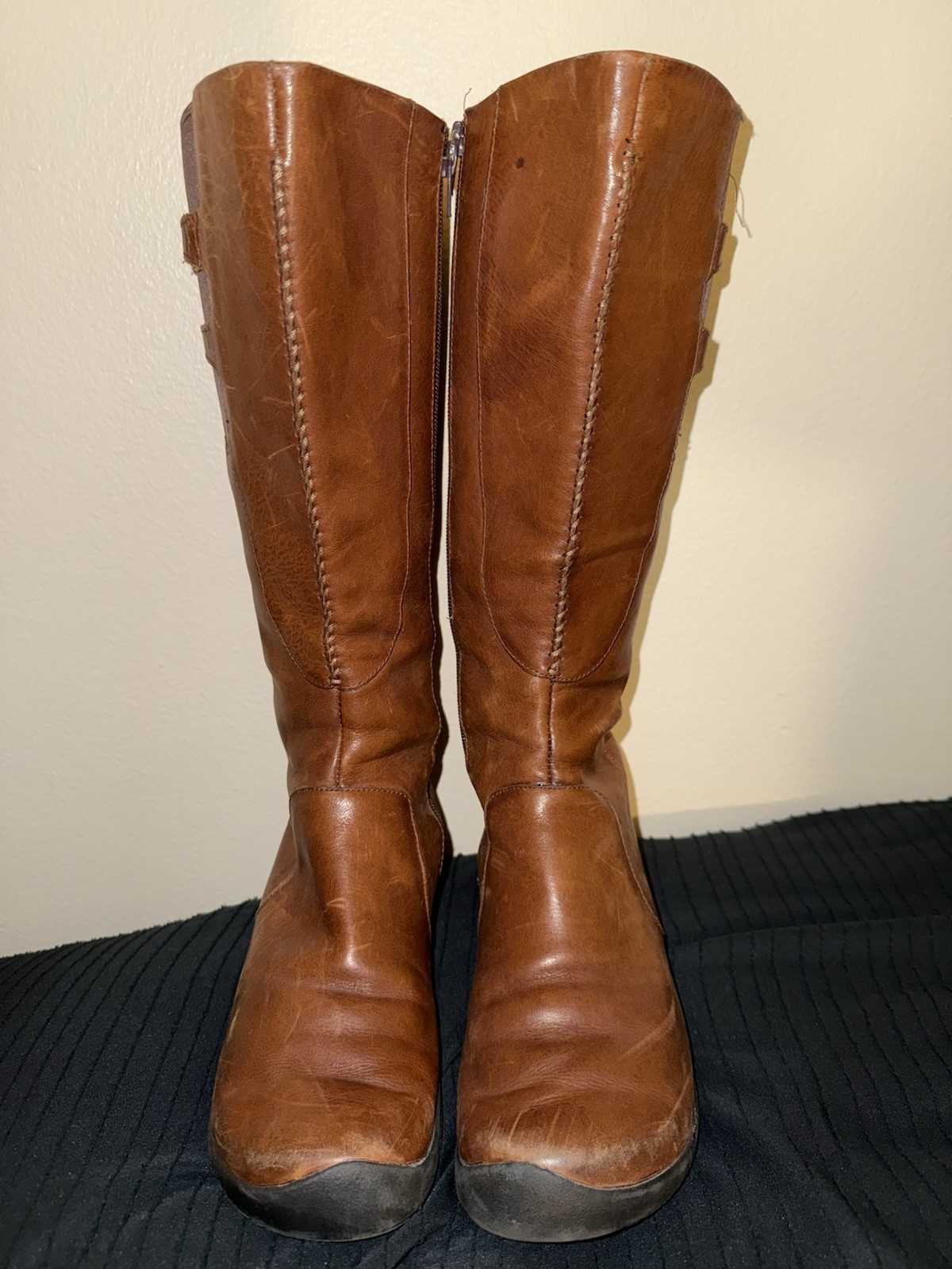 Stivali da donna KEEN misura 8 5 marroni Berna bambino alti equitazione pelle zip