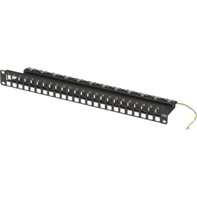 Black Box Cat6a Blank Patch Panel, 24-port, 19'', 1.75''h, 1u - 24 - 24 Port[s] -