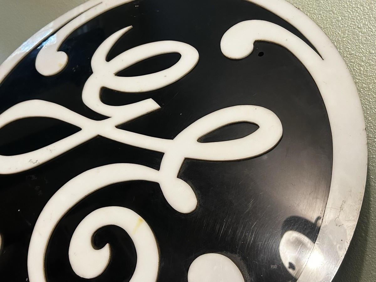 VINTAGE GE GENERAL ELECTRIC LARGE BUILDING PLAQUE SIGN EMBLEM LOGO