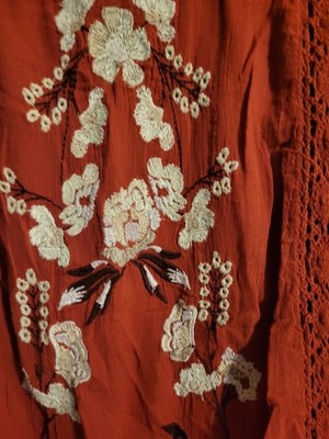 NWOT Free People Perfectly Victorian Embroidered Rust Mini Dress, Sz S |  eBay