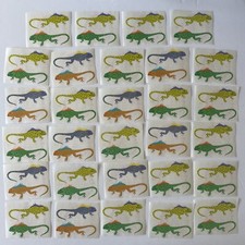 Vintage 1989 Mrs. Grossman's Stickers By the Yard Lot of 29 - Colorful Iguanas