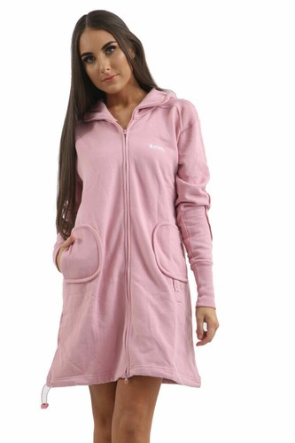 Women's Hooded Neck Fleece Bench expired Ladies Sweat Hoodie Jacket Long Top - Picture 5 of 5