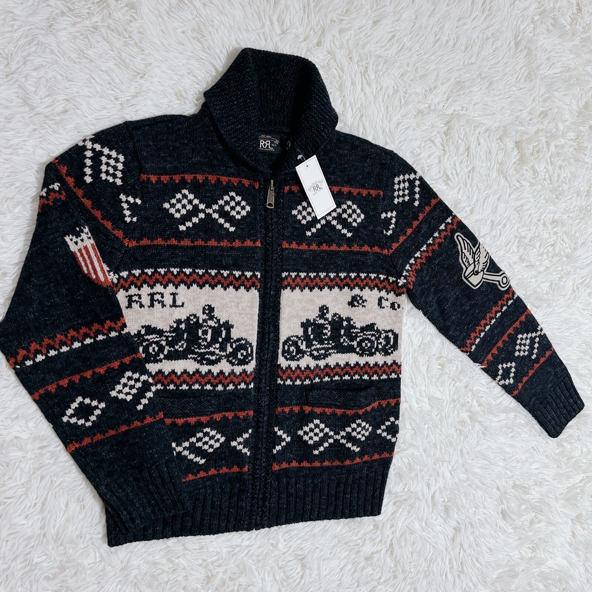 Double RL RRL Ralph Lauren Shawl Cardigan Full Zip Sweater