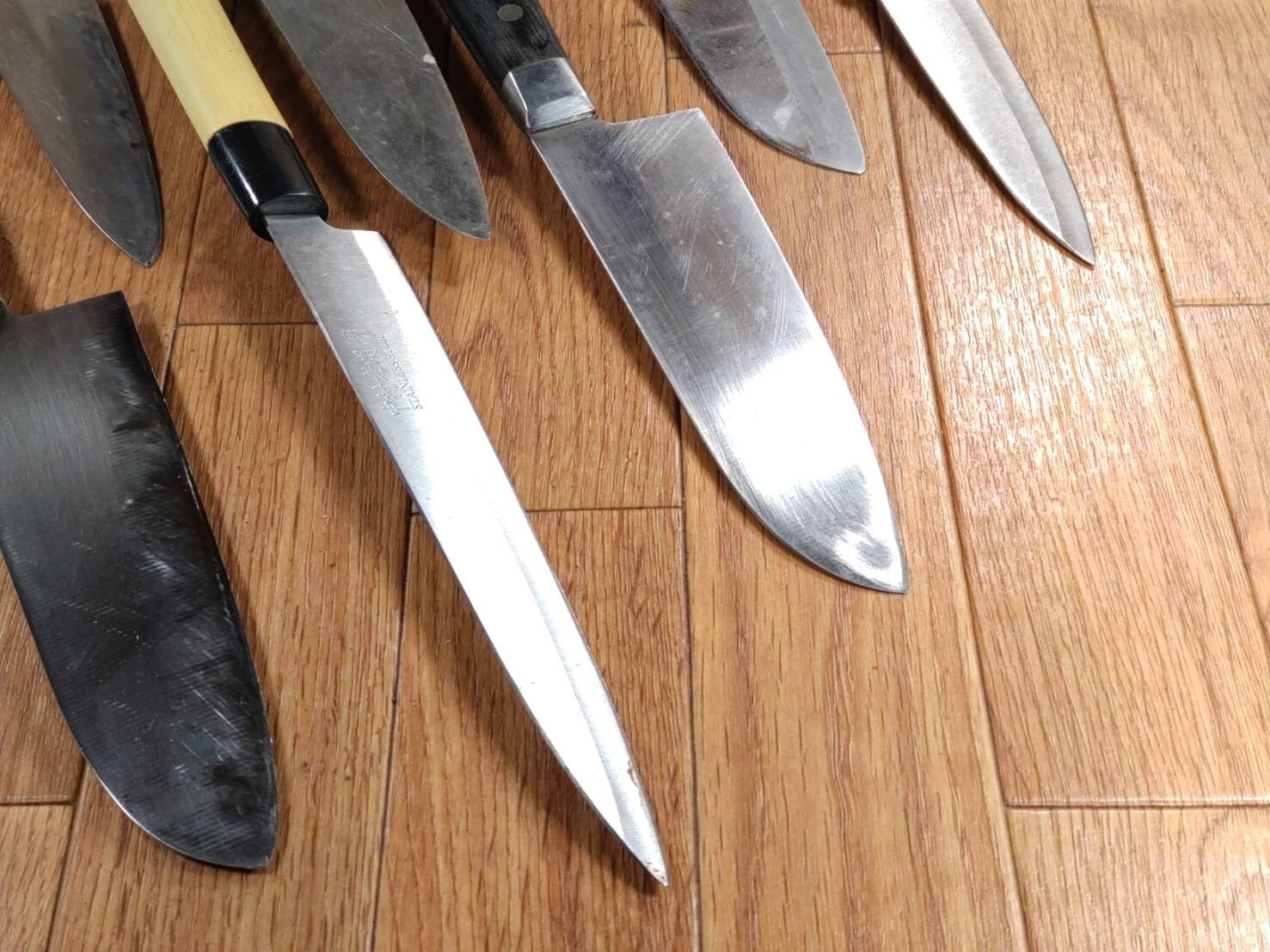 Damaged Lot of Japanese Chef's Kitchen Knives hocho set from Japan ...