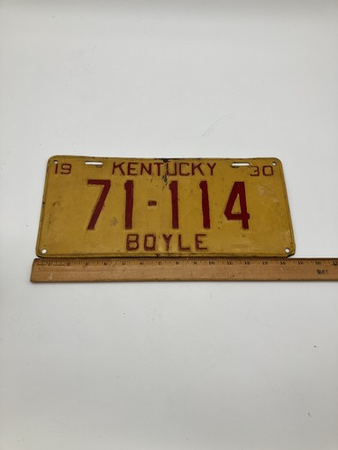 Kentucky 1930 Auto License Plate Garage Vintage Boyle Co Wall Decor Collector - Picture 2 of 5