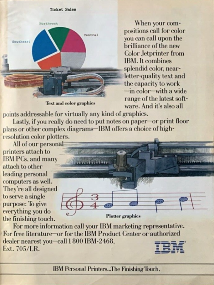 IBM Electronics Personal Printers Computers Vintage 2 Page Print Ad ...