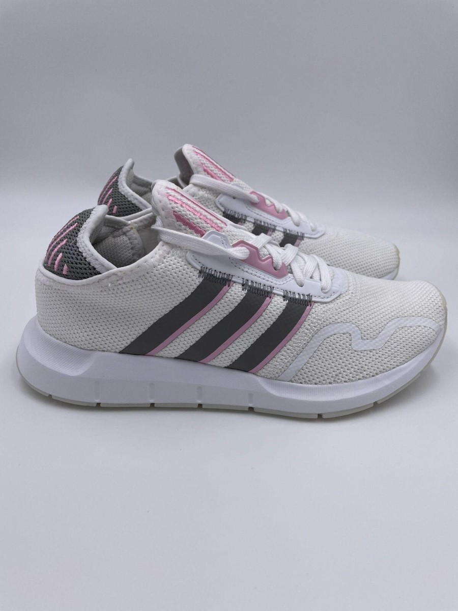 Adidas Swift Run X White Charcoal Grey True Pink Mesh Sneakers