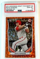 RHYS HOSKINS 2014 BOWMAN DP PSA10 ORANGE ICE #23/25 POP 3 #DP122 