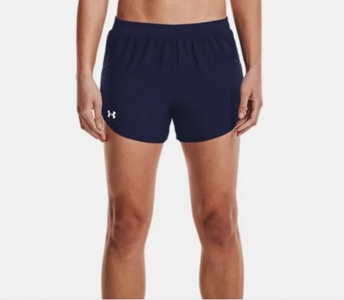 WOMENS UNDER ARMOUR NAVY BLUE FLY-BY 2.0 RUNNING SHORTS XL - 第 1/10 張圖片