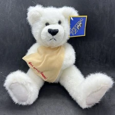 10" The Petting Zoo Get Well Soon White Bear Plush Stuffed Toy Jointed 1994