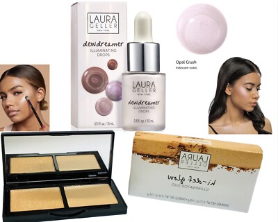 LAURA GELLER HIGHLIGHTER Opal Crush Liquid & High Def Glow Illuminator Duo
