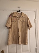 Youth Boy Scouts of America Boys 2XL Beige Button Up Uniform Shirt