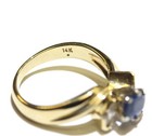 14k yellow gold .30ct SI1 H diamond sapphire gemstone ring 4.1g ladies 5.5 — photo 6