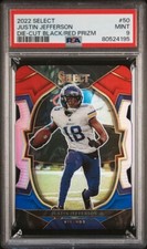 2022 Select Justin Jefferson Concourse Black Red Die Cut Prizm #50 PSA 9 💎🔥