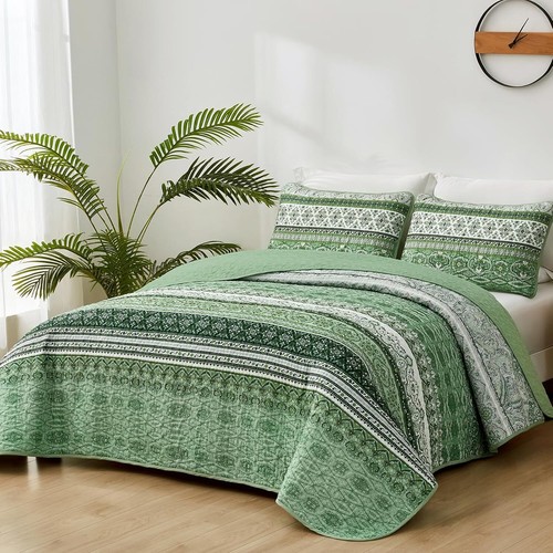 WONGSBEDDING Boho Bohemian Queen King Bedding Quilt Set,Bedspread for All Season - Picture 101 of 141
