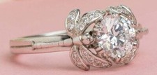 1.10 CT White Round Cut CZ Unique Dragonfly Wedding Ring In 925 Sterling Silver