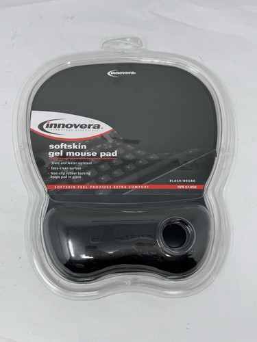 Innovera Softskin Gel Mouse Pad with Wrist Rest IVR-51450, Black- NEW/ SEALED