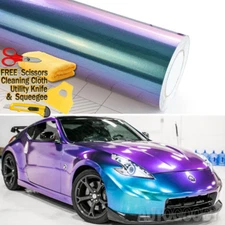 60" x 60" Gloss Metallic Chameleon Purple Teal Vinyl Film Wrap Air Bubble Free