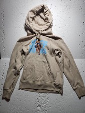 Uniqlo Sweater Womens Small Light Brown Jeff Koons Long Sleeve Hood Drawstring